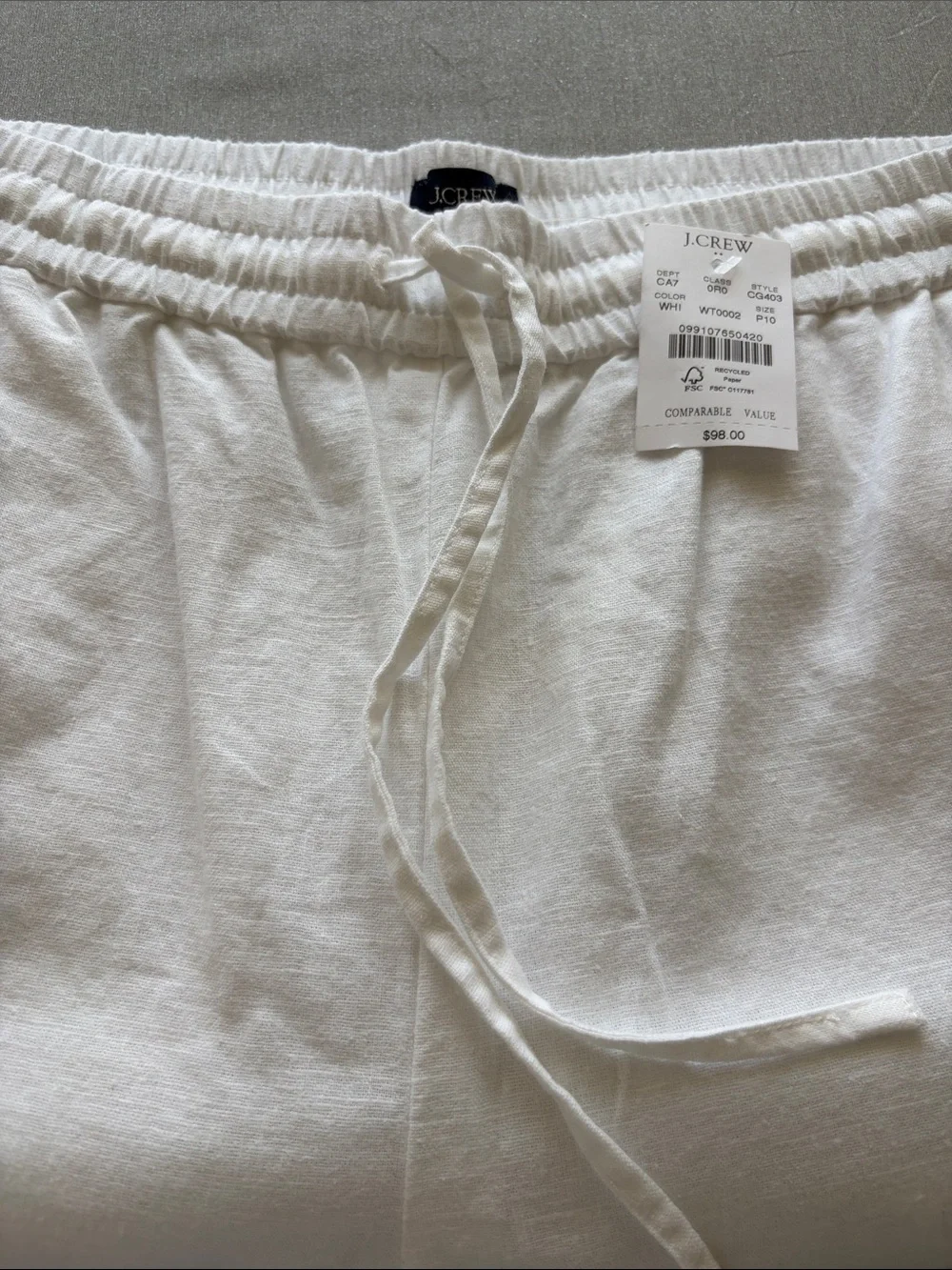 NWT! White linen pants J.Crew